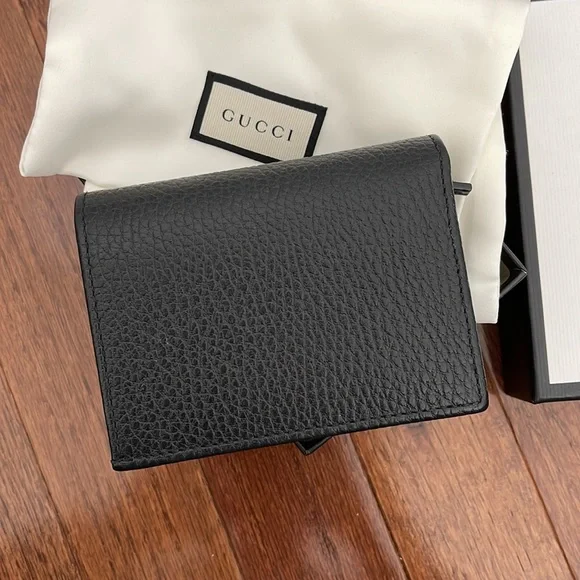 Gucci Leather Card Case Wallet Black - Picture 3 of 8